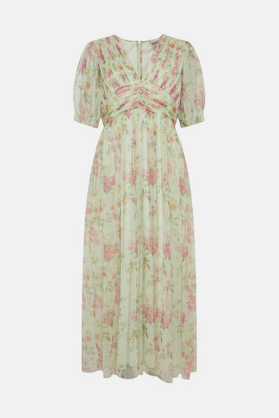 Oasis Curve Floral Button Detail Mesh Dress 4