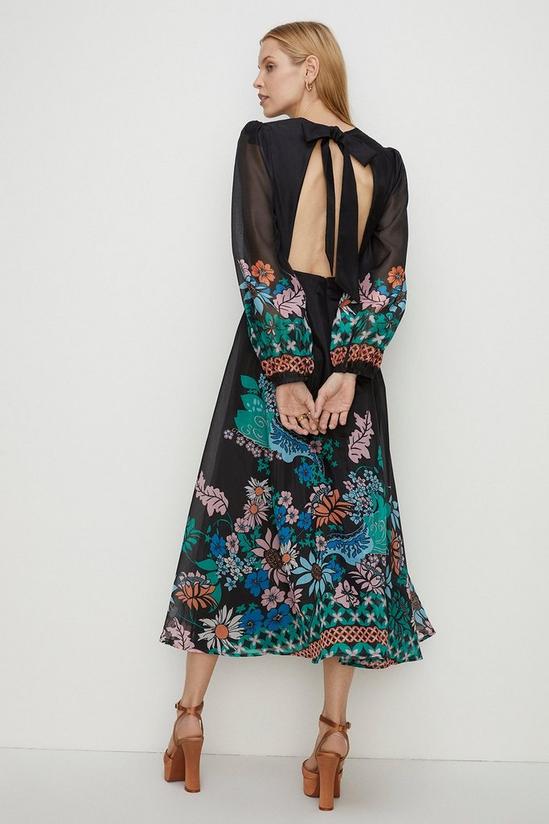 Oasis Abstract Floral Organza V Neck Maxi Dress 3