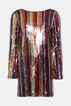 Oasis Stripe Sequin Mini Dress thumbnail 4