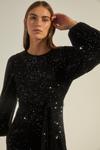 Oasis Sequin Belted Crew Neck Shift Dress thumbnail 2