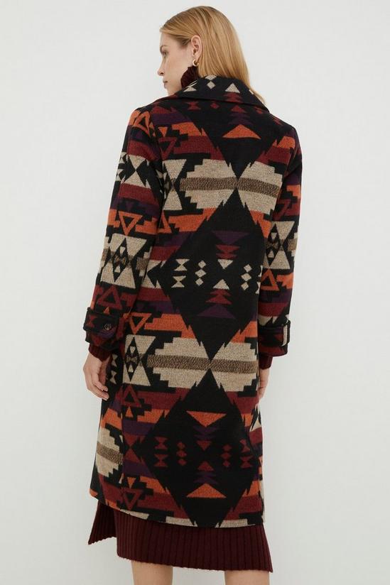 Oasis Rachel Stevens Italian Wool Mix Aztec Longline Coat 4