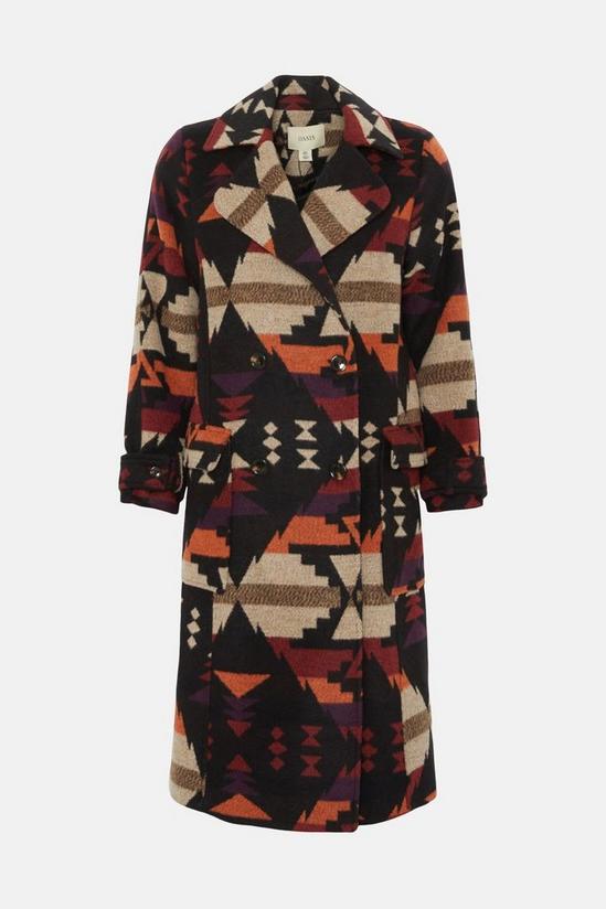 Oasis Rachel Stevens Italian Wool Mix Aztec Longline Coat 5