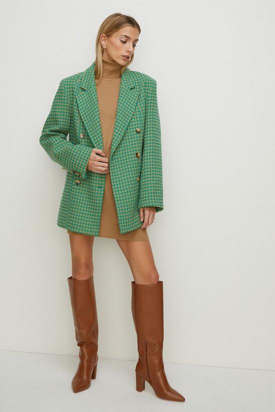 Oasis Double Breasted Houndstooth Check Coat 1