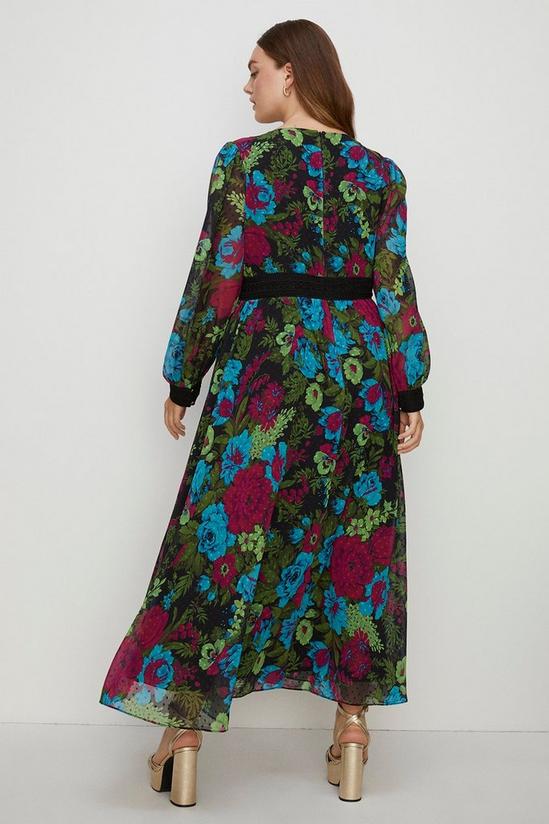 Oasis Plus Size Floral Lace V Neck Midaxi Dress 3