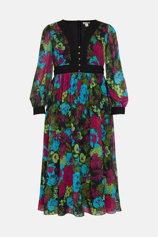 Oasis Plus Size Floral Lace V Neck Midaxi Dress 4