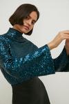 Oasis Sequin Funnel Neck Flared Sleeve Top thumbnail 1