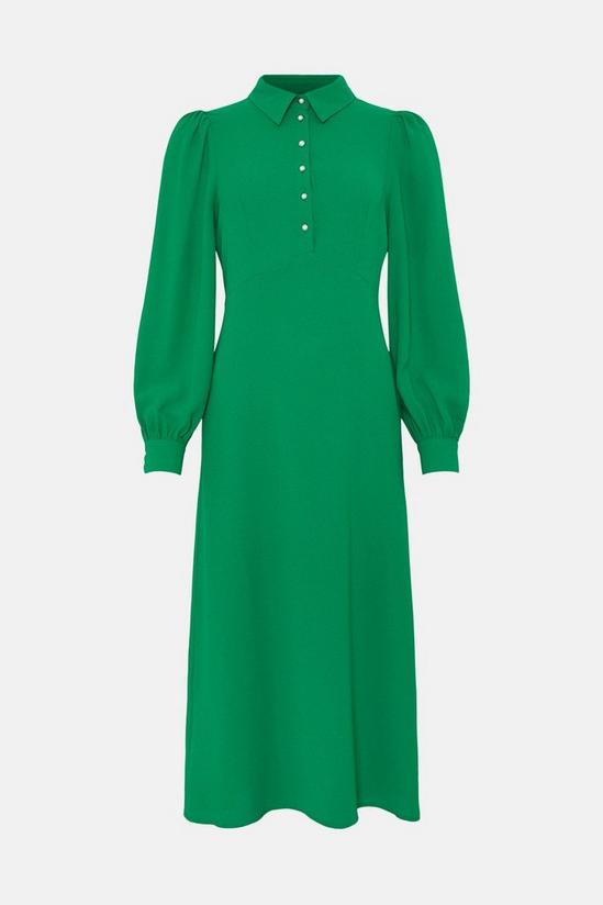 Oasis Long Sleeve Pearl Button Detail Midi Dress 4