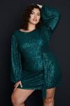 Oasis Plus Sequin Belted Crew Neck Shift Dress thumbnail 2