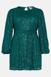 Oasis Plus Sequin Belted Crew Neck Shift Dress thumbnail 4