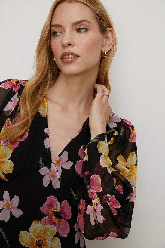 Oasis Floral Chiffon Long Sleeve Top 2