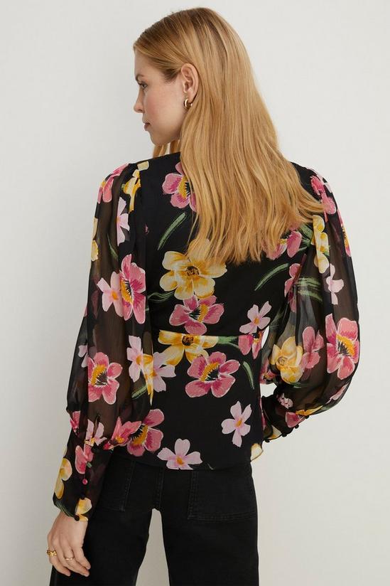 Oasis Floral Chiffon Long Sleeve Top 3