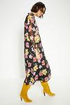 Oasis Floral Chiffon Pleated Long Sleeve Midi Dress thumbnail 1