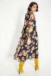 Oasis Floral Chiffon Pleated Long Sleeve Midi Dress thumbnail 3