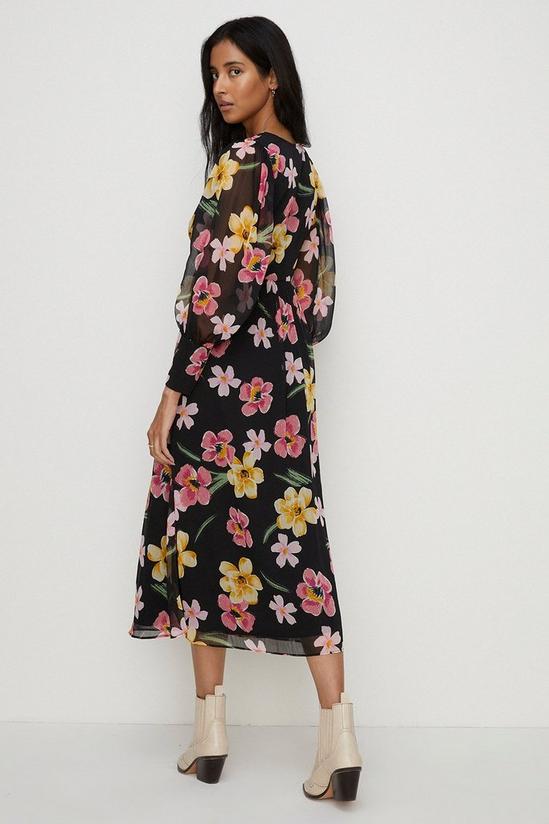 Oasis Floral Print Chiffon Midi Dress 3