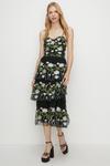 Oasis Floral Embroidered Tiered Strappy Midi Dress thumbnail 1
