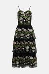 Oasis Floral Embroidered Tiered Strappy Midi Dress thumbnail 4