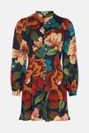 Oasis Dobby Satin Floral Button Front Skater Dress thumbnail 4