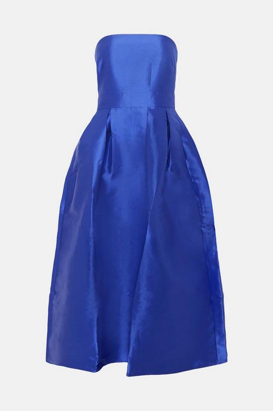 Oasis Satin Bandeau Tailored Pleated Midi Dress 4