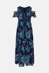 Oasis Floral Cold Shoulder Lace Trim Midi Dress thumbnail 4