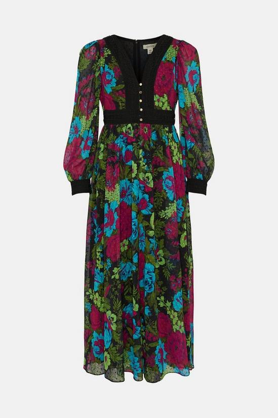 Oasis Floral Lace V Neck Dobby Midaxi Dress 4