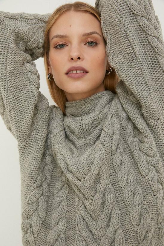 Oasis Rachel Stevens Premium 100% Wool Cable Knit Jumper 1