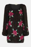 Oasis Hand Embellished Sequin Rose Mini Dress thumbnail 4