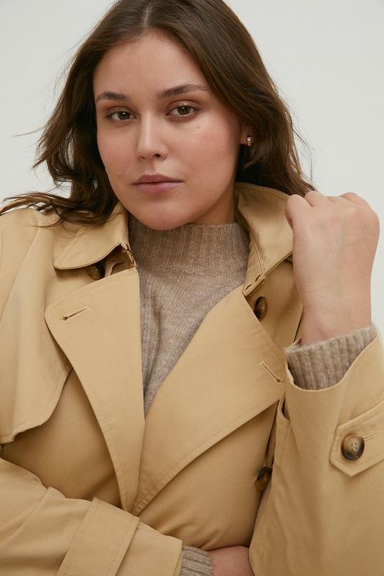 Oasis Curve Belted Button Detail Trench Coat 1