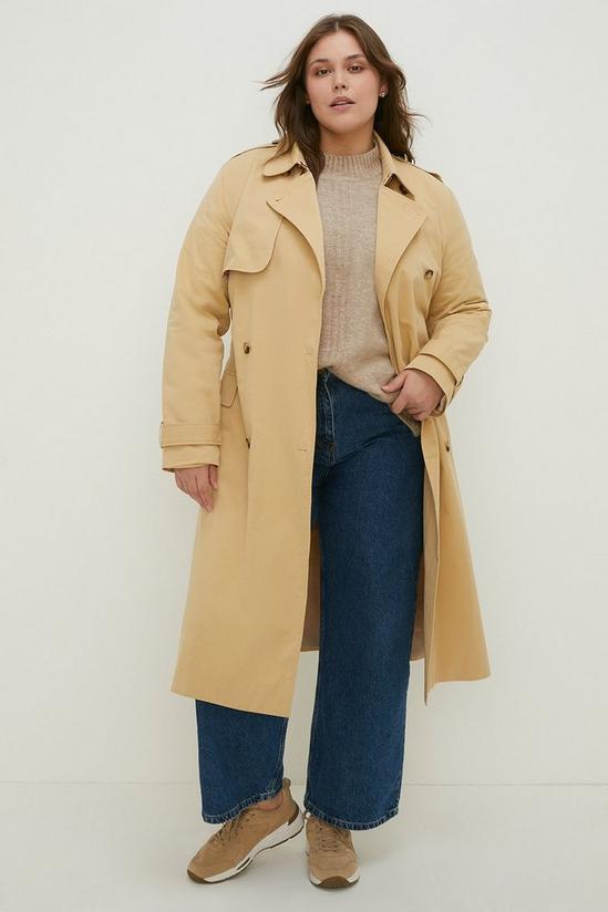 Oasis Curve Belted Button Detail Trench Coat 2
