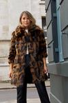 Oasis Rachel Stevens Collared Animal Faux Fur Midi Coat thumbnail 1