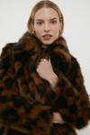Oasis Rachel Stevens Collared Animal Faux Fur Midi Coat thumbnail 3