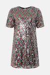 Oasis Sequin Short Sleeve T-shirt Mini Dress thumbnail 4