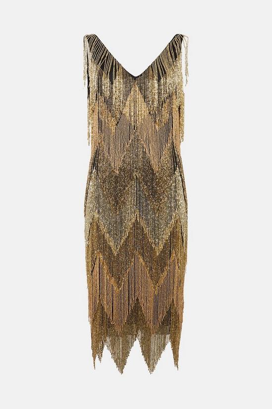 Oasis Embellished Tassel Fringe Midi Dress 4