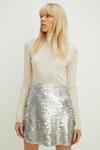 Oasis Silver Disc Sequin Mini Skirt thumbnail 1