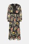 Oasis Plus Size Dark Floral Lace Dobby V Midi Dress thumbnail 4