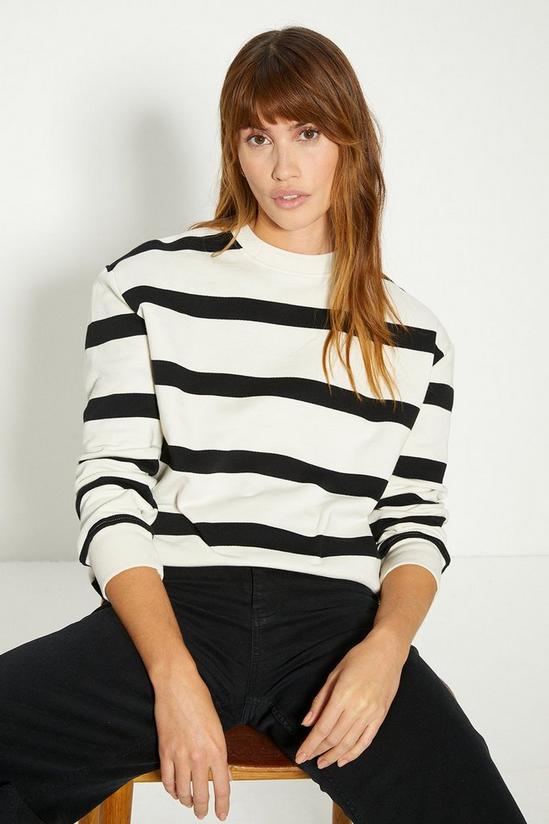 Oasis Petite Boxy Stripe Sweatshirt 1