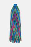 Oasis Pleated Stripe Halter Neck Trapeze Midi Dress thumbnail 4