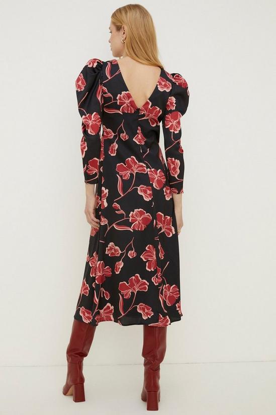 Oasis Rachel Stevens Petite Floral Twist Satin Midi Dress 4