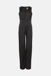 Oasis Stretch Satin V Neck Tailored Jumpsuit thumbnail 4