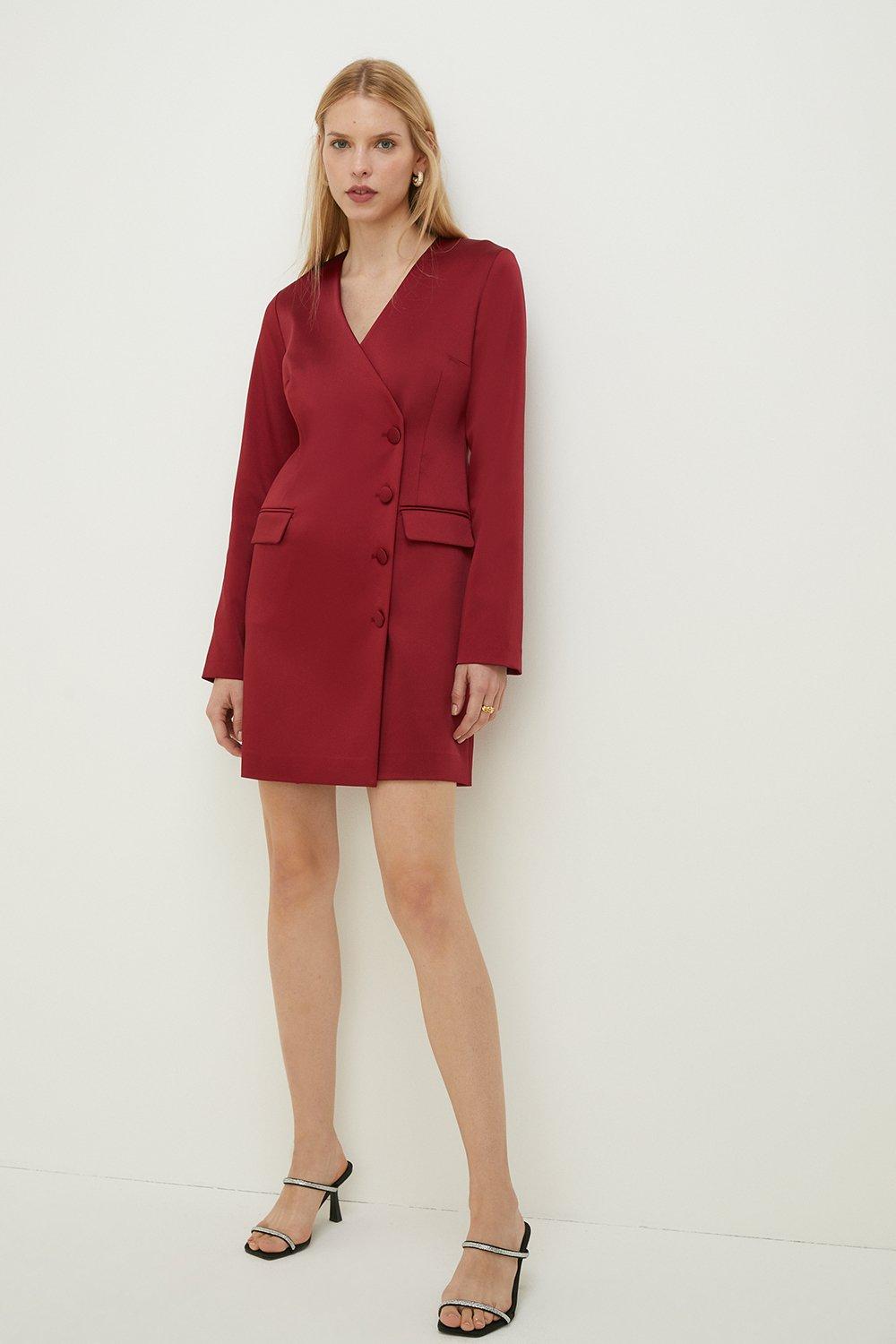 Blazer dress cheap burgundy