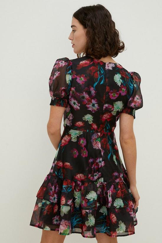 Oasis Petite Painted Floral Keyhole Organza Dress 3
