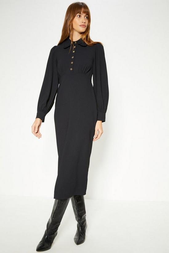 Oasis Frill Collar Soft Tailored Midi Dress 1