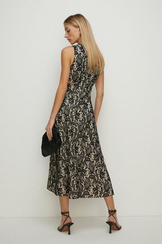 Oasis Bonded Lace Cut Out Full Skirted Midi Dress 3