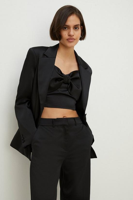 Oasis Stretch Satin Bow Detail Top 2