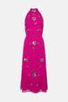 Oasis Hand Embellished Sequin Halter Neck Midi Dress thumbnail 4