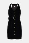 Oasis Sleeveless  Button Through Velvet Mini Dress thumbnail 4