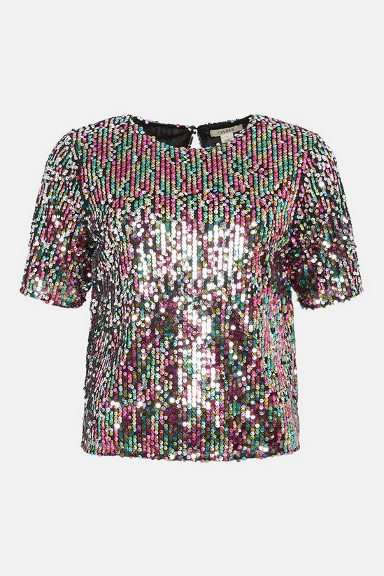 Oasis Sequin Boxy Short Sleeve T-shirt 4