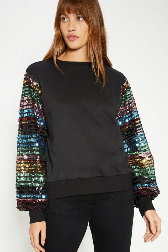 Oasis Sequin Sleeve Sweatshirt 1