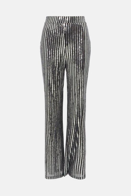 Oasis Sequin Stripe Wide Leg Trouser 4