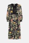 Oasis Petite Dark Floral Lace Dobby Midi Dress thumbnail 4