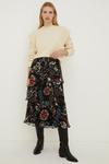Oasis Rachel Stevens Metallic Printed Tiered Skirt thumbnail 2